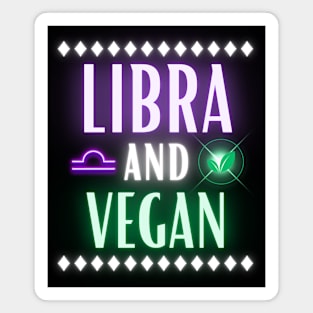 Libra and Vegan Retro Style Neon Magnet